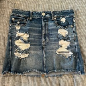 American Eagle Ripped Jean Skirt